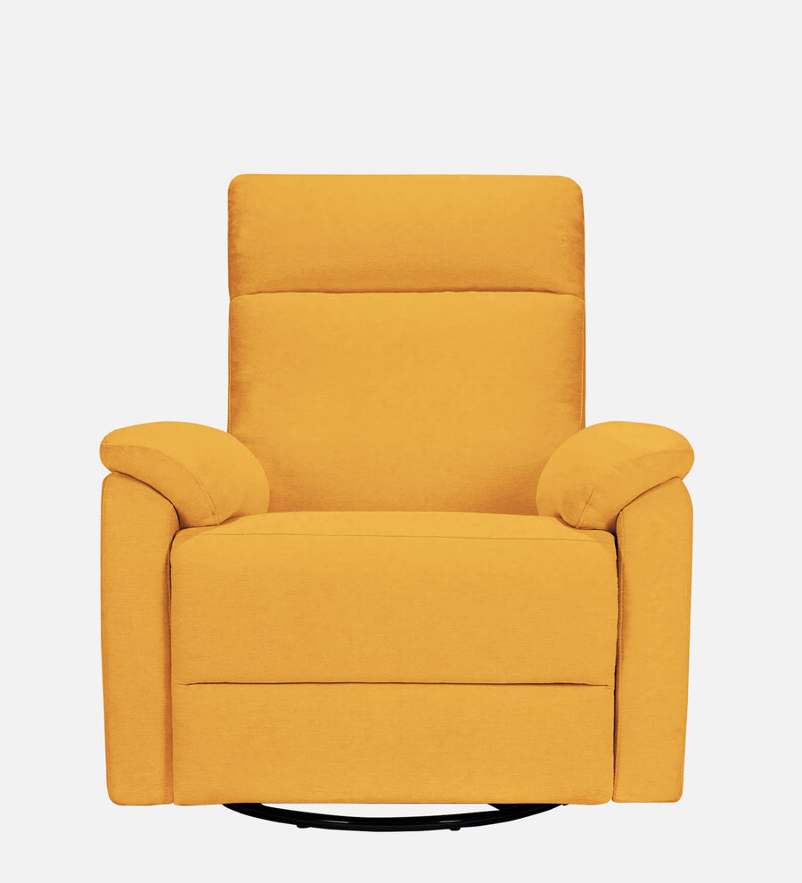 Mandy 1 Seater Motorized Fabric Recliner - Turmeric Yellow - Front View by Febonic Living