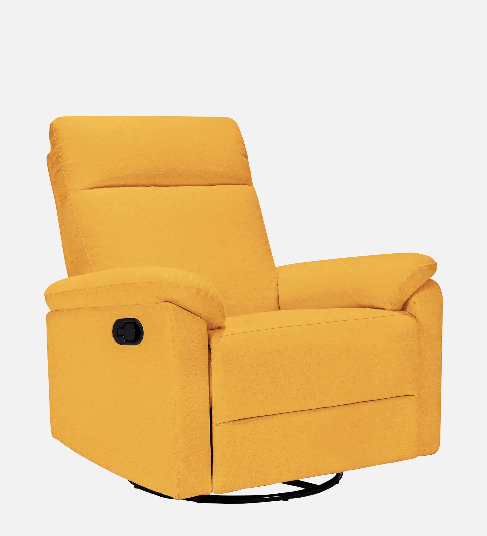 Mandy 1 Seater Motorized Fabric Recliner - Turmeric Yellow - Side View by Febonic Living