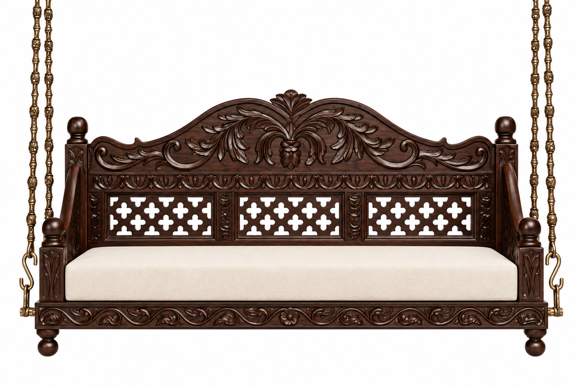 Mani Sheesham Wood Swing In Provincial Teak Finish