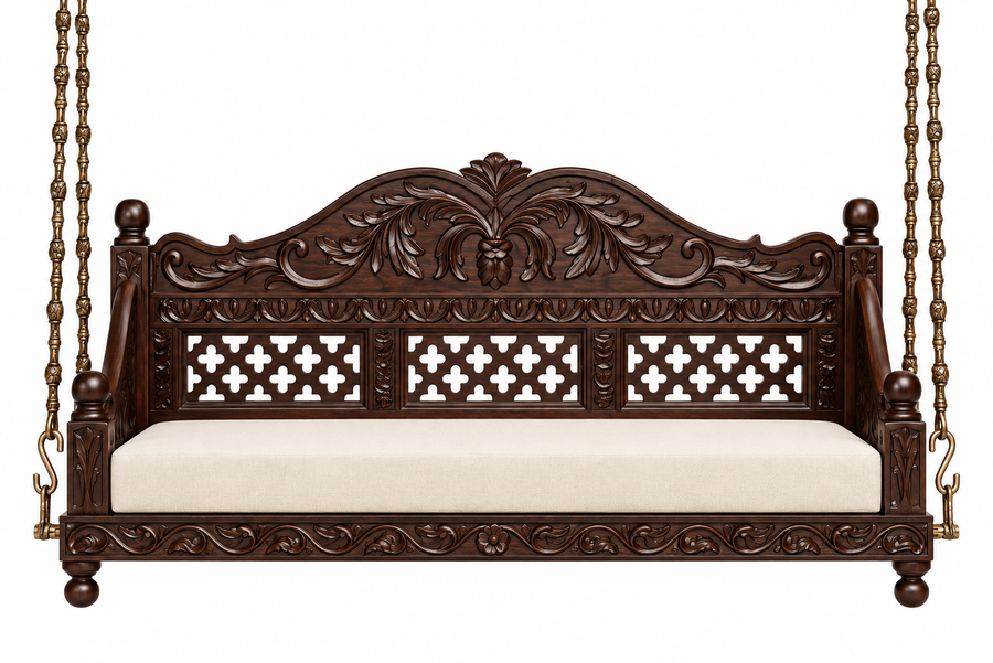Mani Sheesham Wood Swing In Provincial Teak Finish