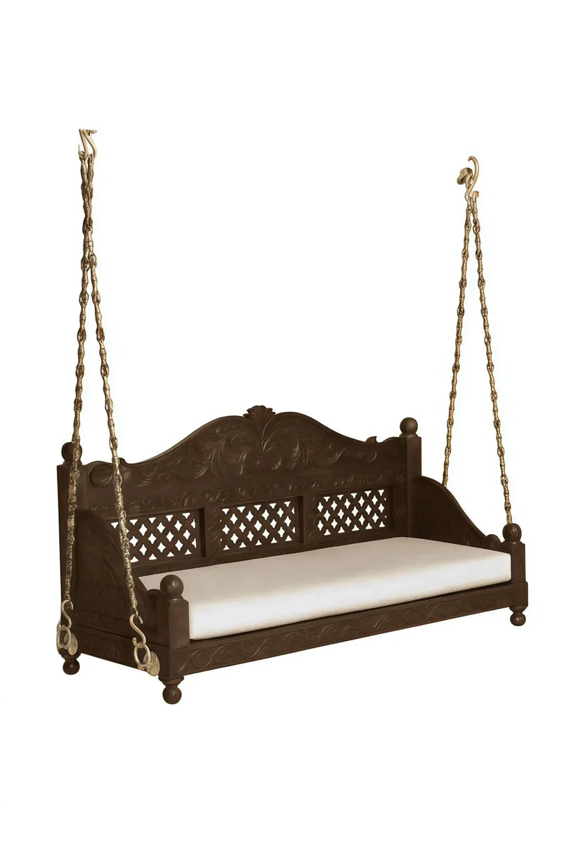 Mani Sheesham Wood Swing In Provincial Teak Finish