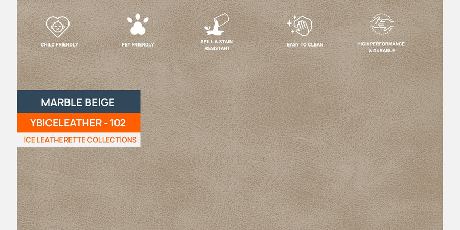 Sterio Leatherette 3 Seater Sofa In Marble Beige Colour - Febonic Living