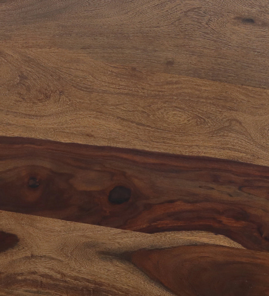 Drama Sheesham Wood Round Coffee Table In Provincial Teak Finish - Febonic Living