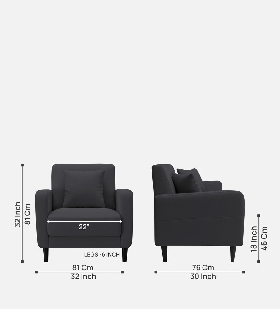Marq Fabric 1 Seater Sofa In Charcoal Grey Colour - Febonic Living