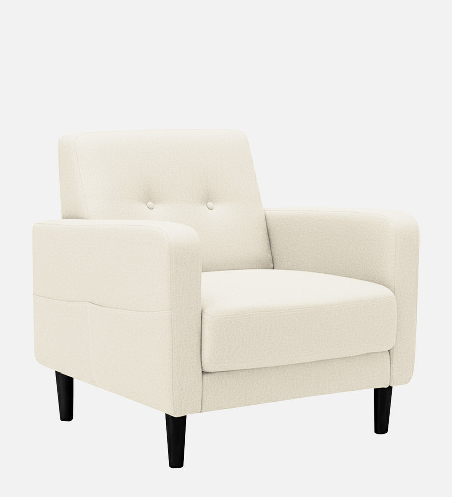 Marq Fabric 1 Seater Sofa In Ivory Cream Colour - Febonic Living