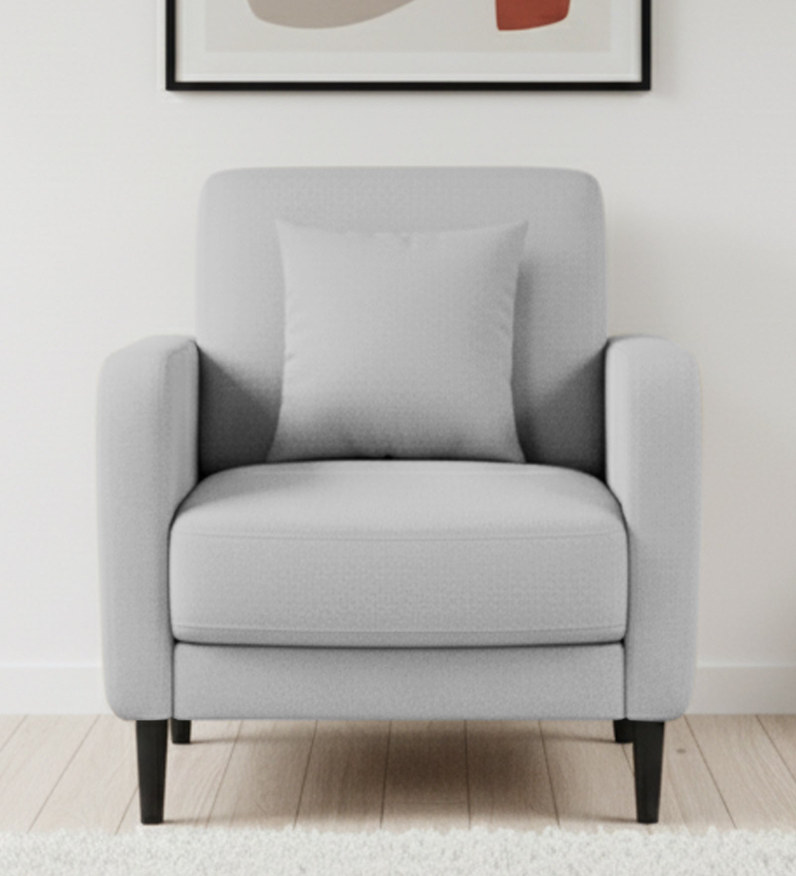 Marq Fabric 1 Seater Sofa In Lit Grey Colour