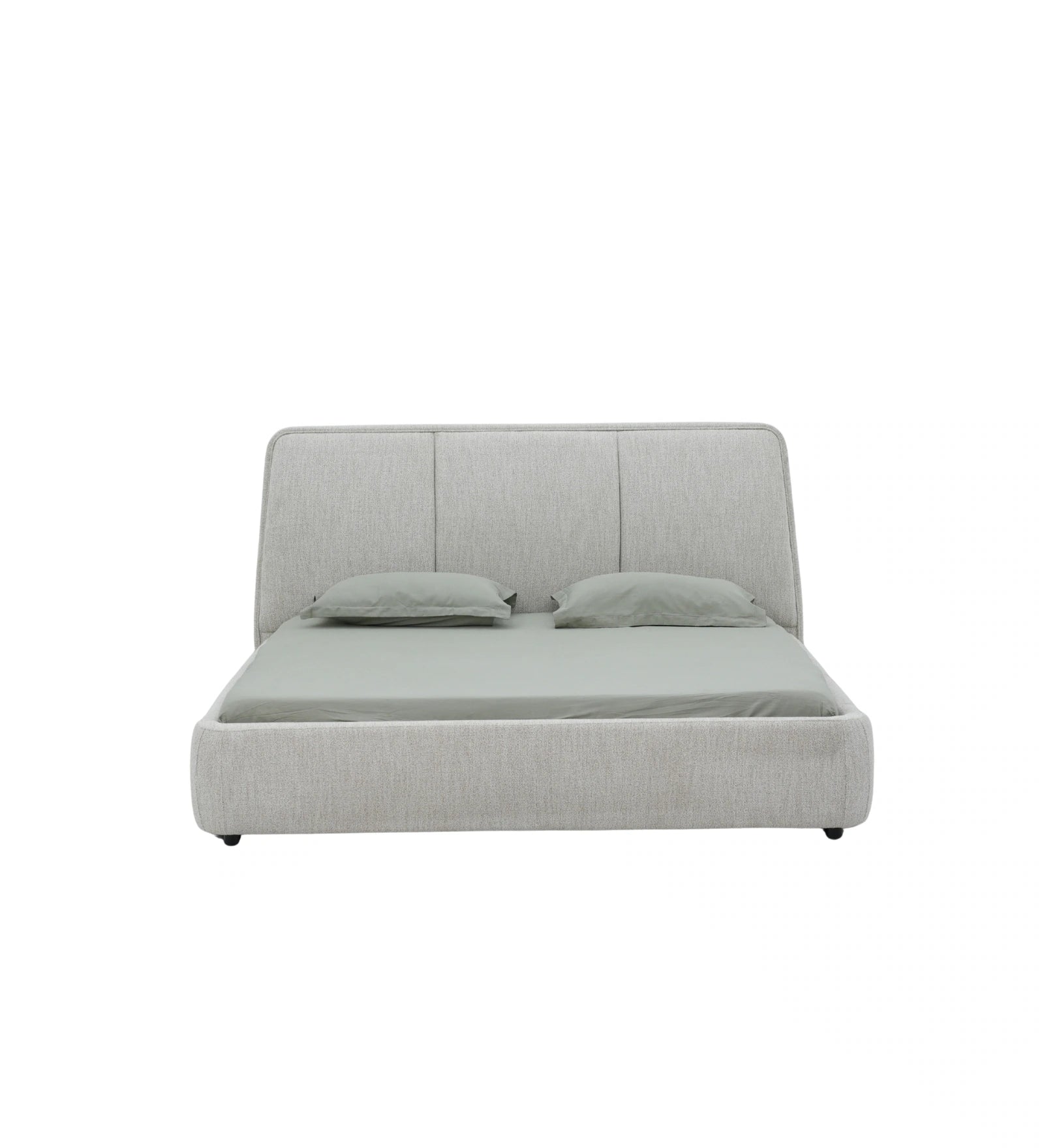 Marsa Fabric Upholstered King Size Bed In Lit Grey Colour