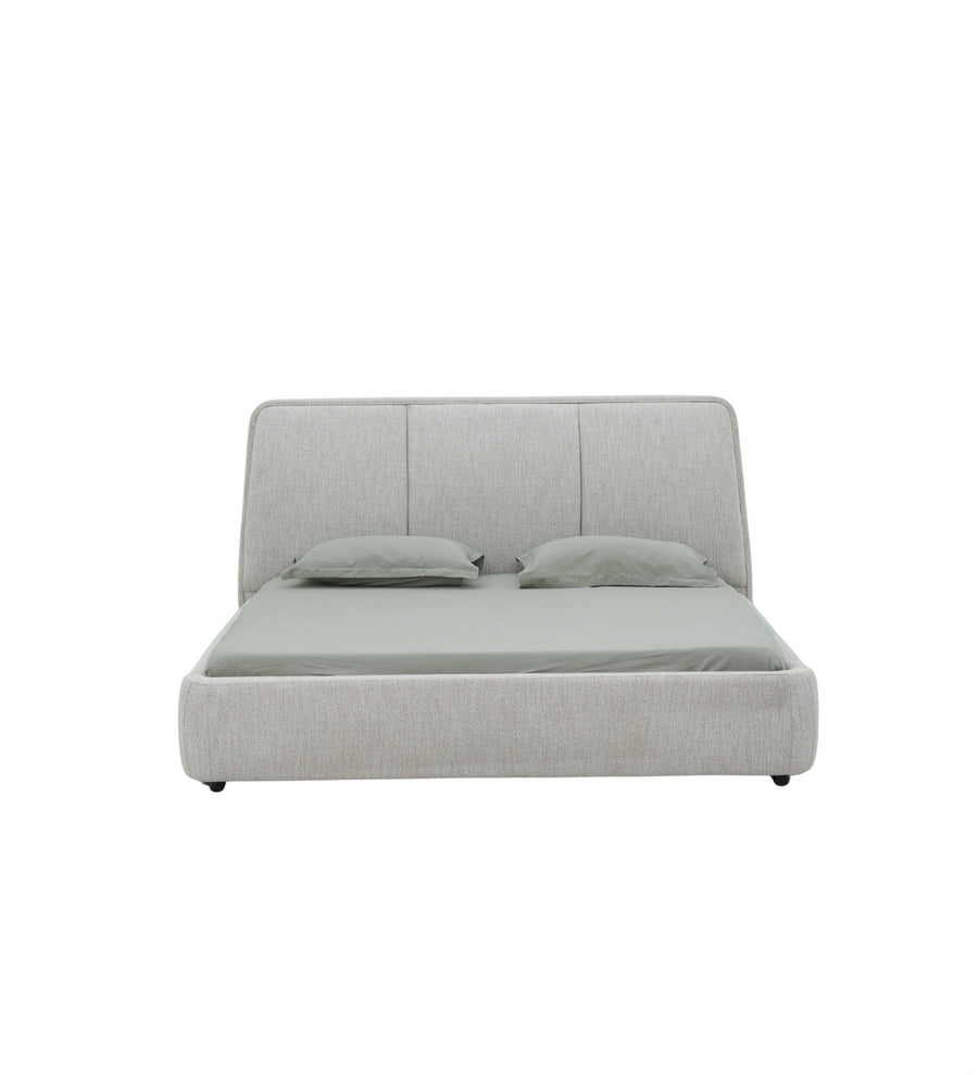 Marsa Fabric Upholstered King Size Bed In Lit Grey Colour - Febonic Living