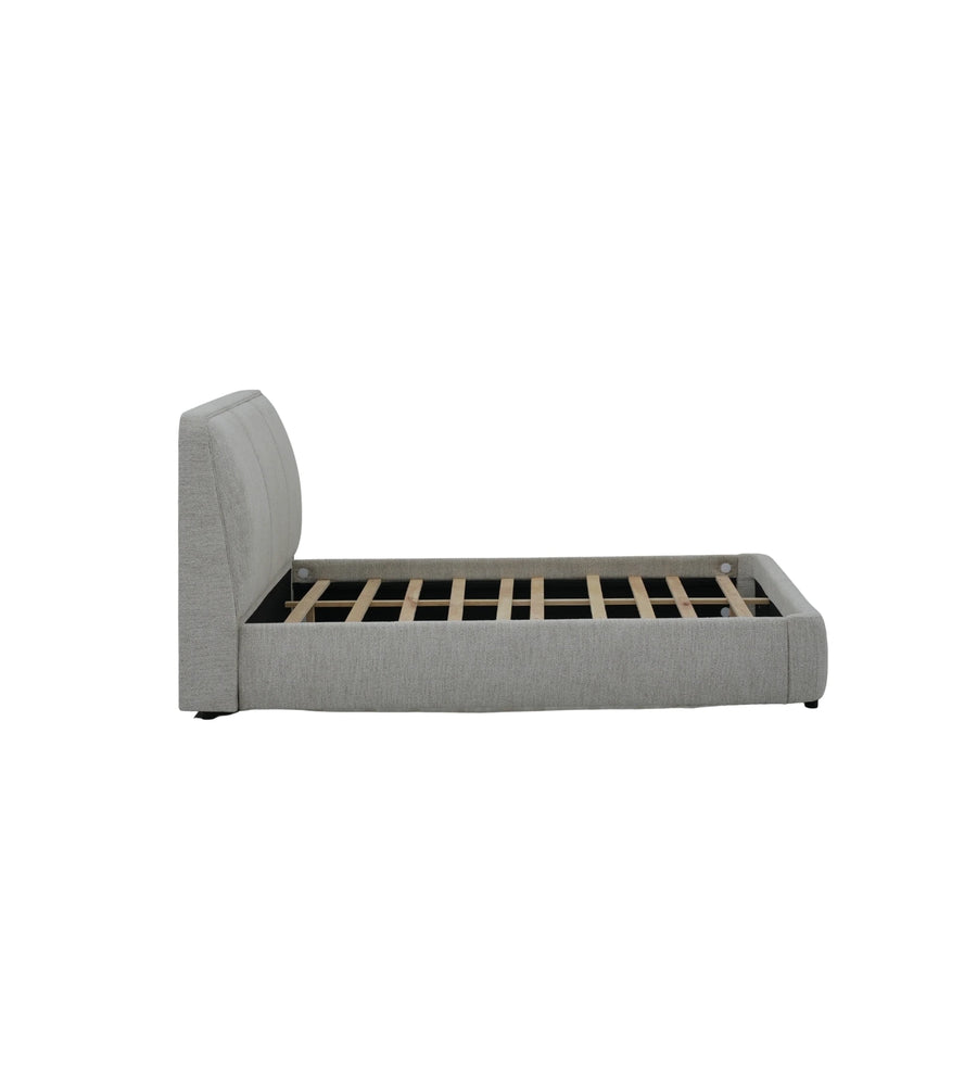 Marsa Fabric Upholstered King Size Bed In Lit Grey Colour - Febonic Living