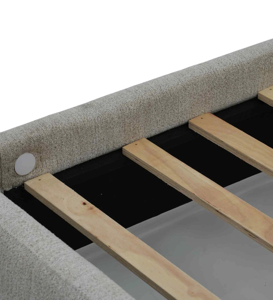 Marsa Fabric Upholstered King Size Bed In Lit Grey Colour - Febonic Living