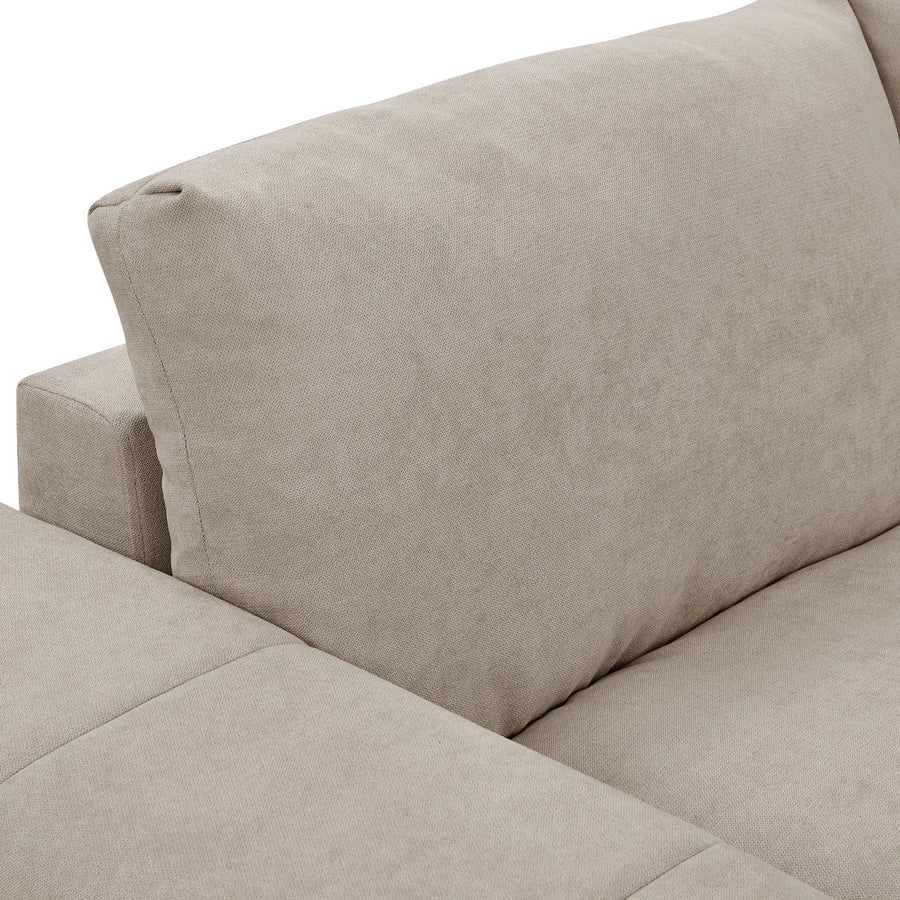 Marvel Fabric 6 Seater Modular Sectional Sofa With Reversible Ottomans In Cork Brown Colour - Febonic Living