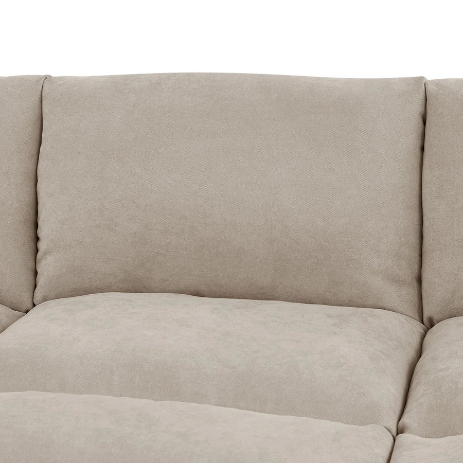 Marvel Fabric 6 Seater Modular Sectional Sofa With Reversible Ottomans In Cork Brown Colour - Febonic Living