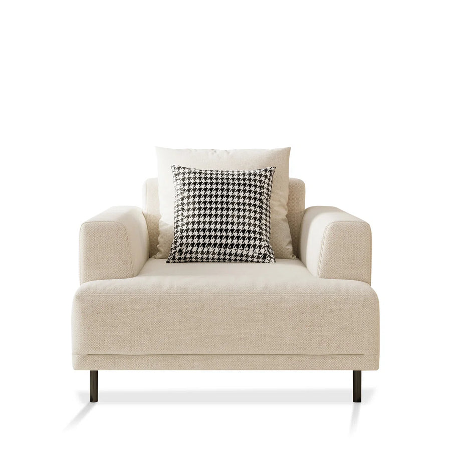 Matrix Fabric 1 Seater Sofa In Ivory Cream Colour - Febonic Living