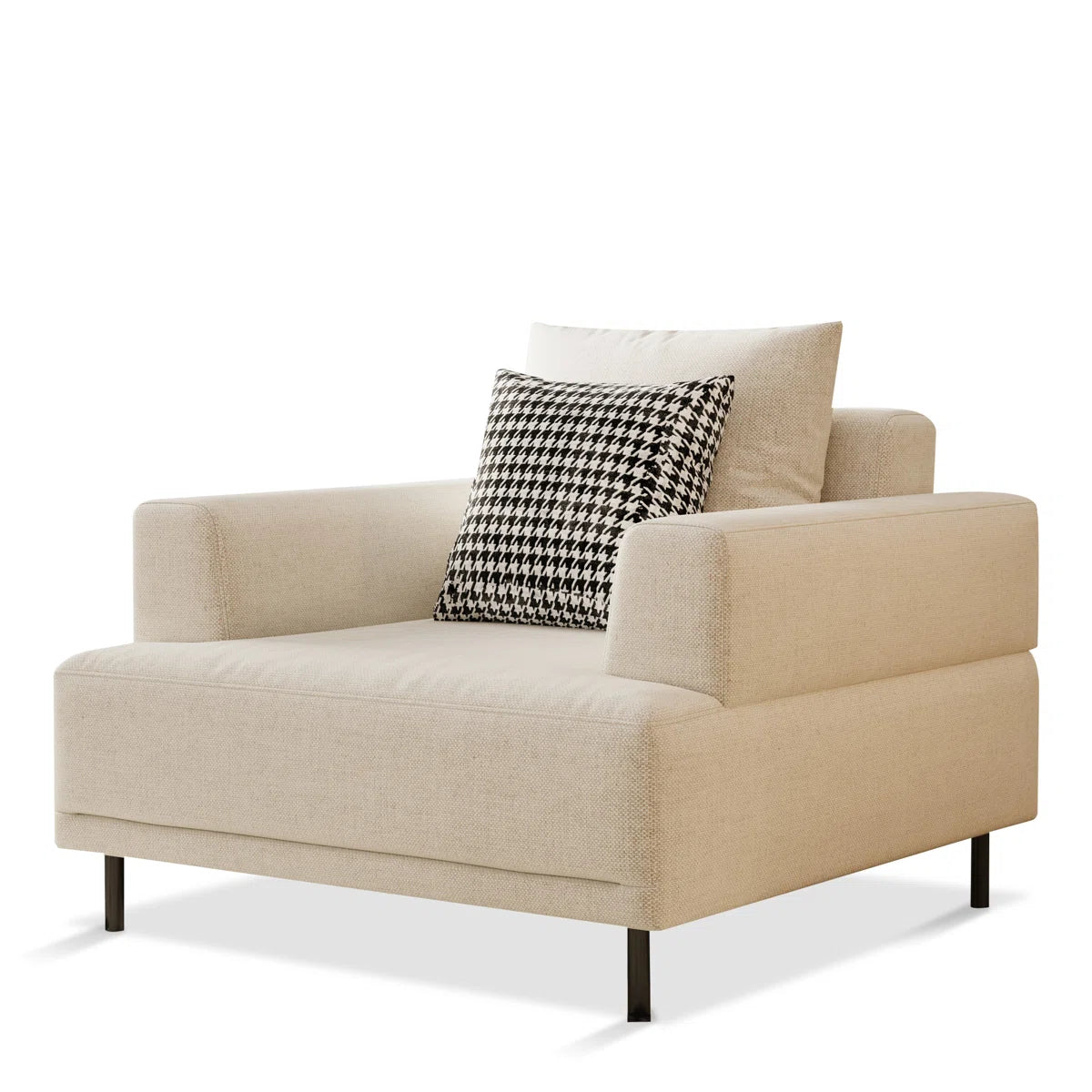 Matrix Fabric 1 Seater Sofa In Ivory Cream Colour