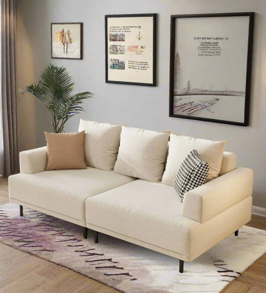 Matrix  2 Seater Fabric Sofa - Ivory Cream by Febonic Living