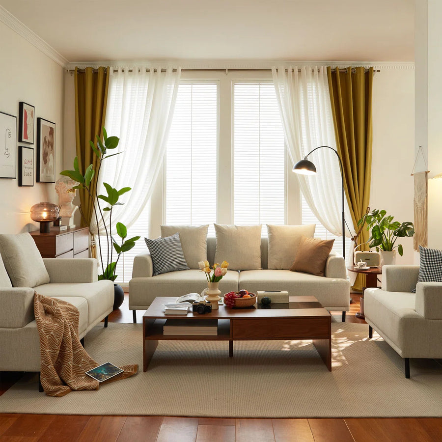 Matrix Fabric 2 Seater Sofa In Ivory Cream Colour - Febonic Living