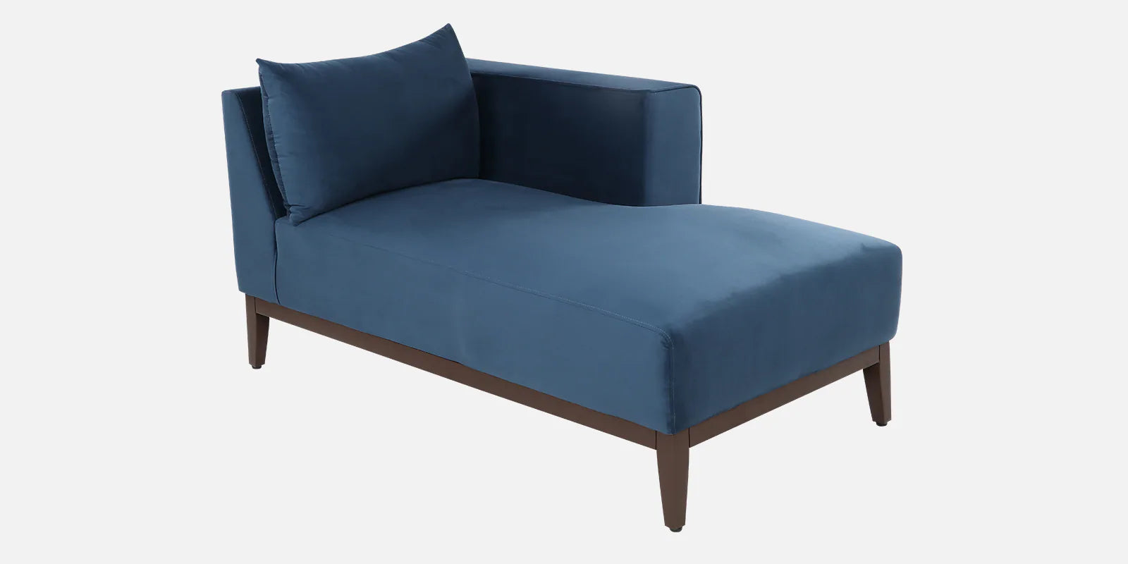 Mavrick Velvet LHS Sectional Sofa (2+Lounger) In Imperial Blue Colour With Ottoman