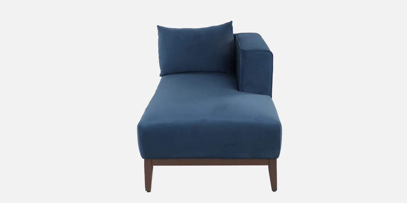 Mavrick Velvet LHS Sectional Sofa (2+Lounger) In Imperial Blue Colour With Ottoman