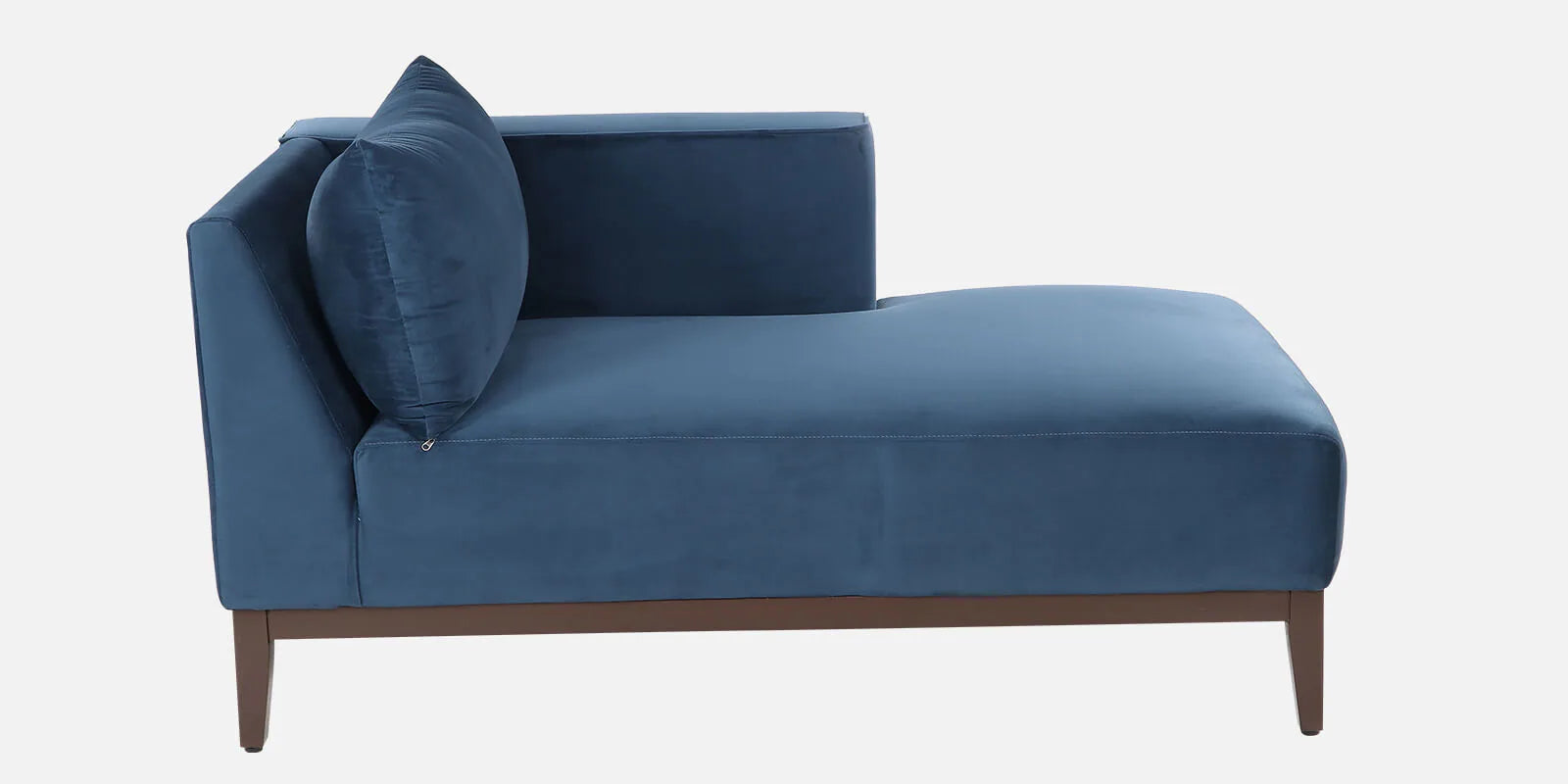 Mavrick Velvet LHS Sectional Sofa (2+Lounger) In Imperial Blue Colour With Ottoman