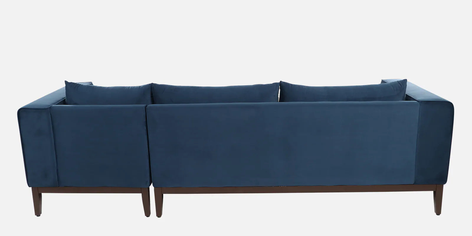 Mavrick Velvet LHS Sectional Sofa (2+Lounger) In Imperial Blue Colour With Ottoman