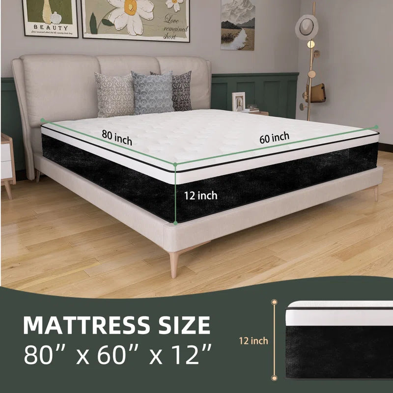 Hybrid 12 Inch Pocket Spring King Size Mattress