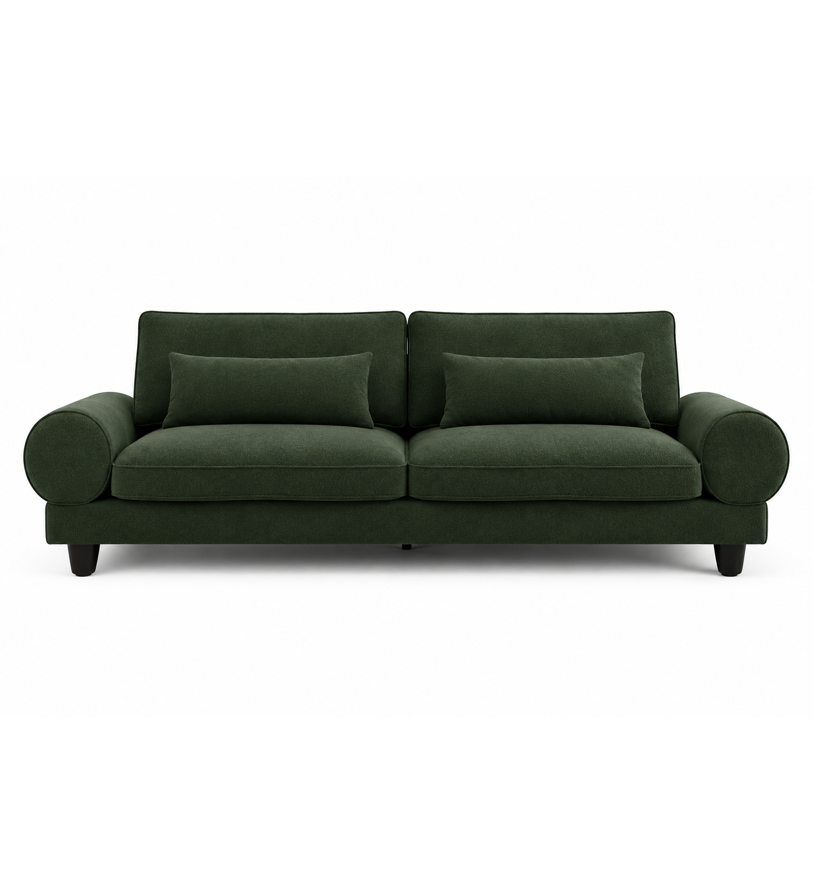 Megan 3 Seater Sofa Dark Green - Front View by Febonic Living