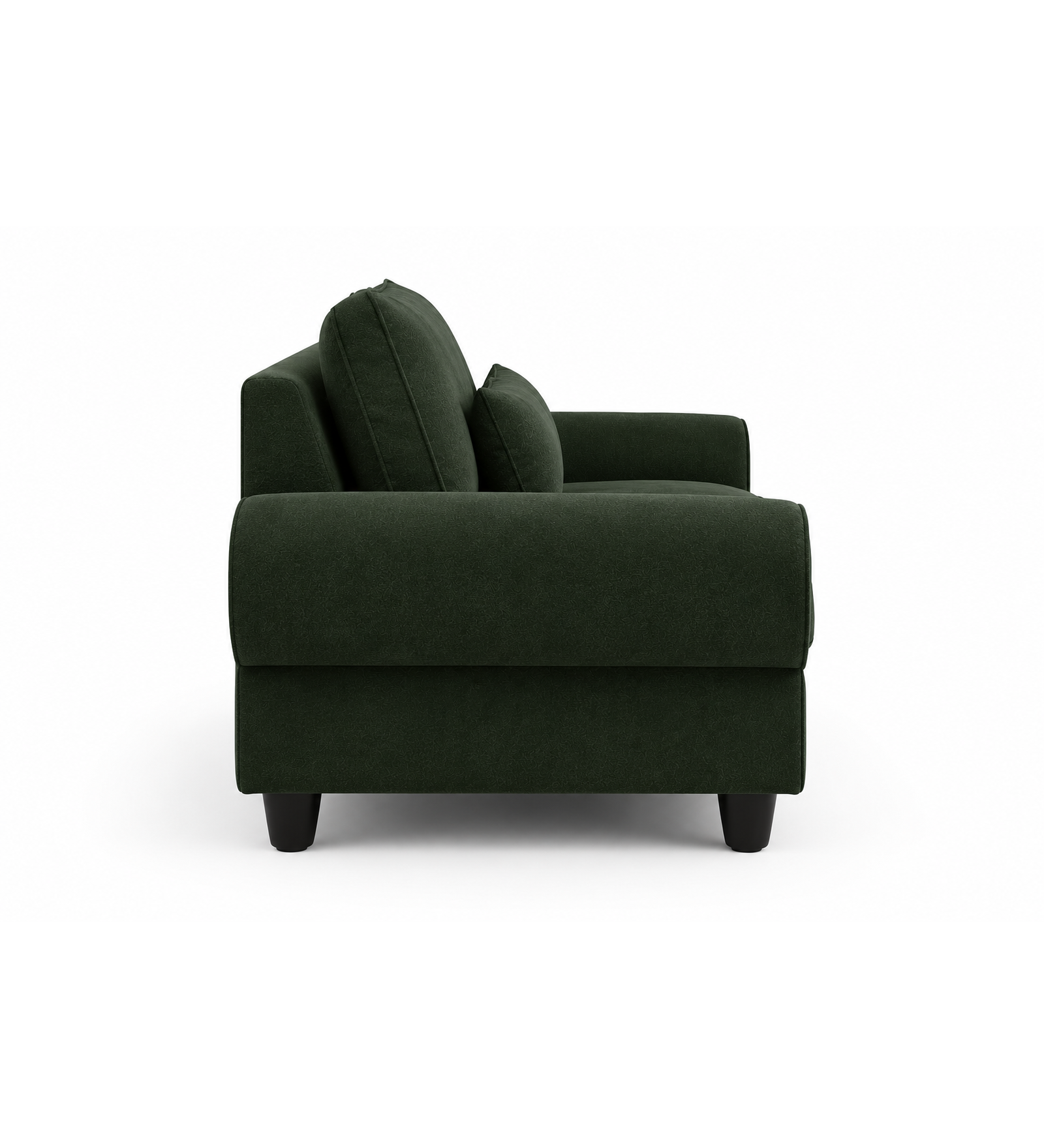 Megan 3 Seater Sofa Dark Green - Side View by Febonic Living