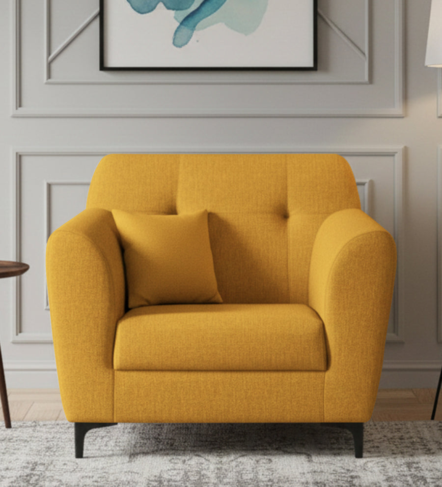 Melaan  1 Seater Fabric Sofa - Bold Yellow by Febonic Living