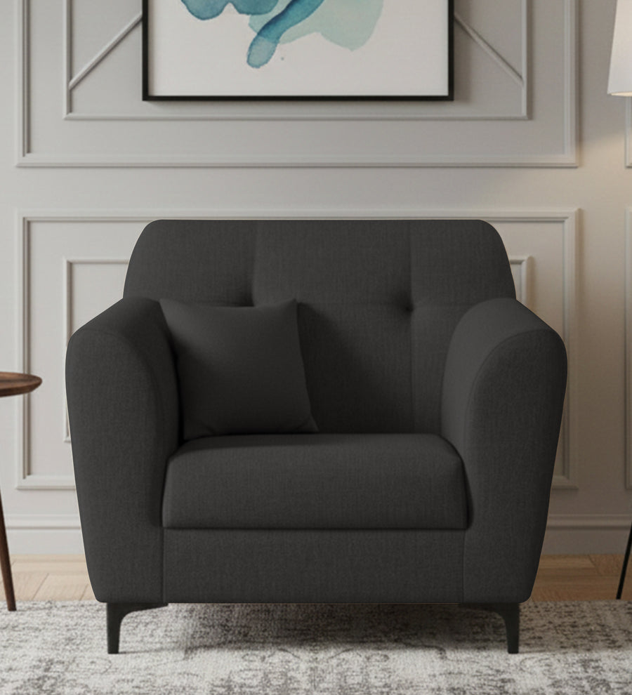 Melaan  1 Seater Fabric Sofa - Charcoal Grey by Febonic Living