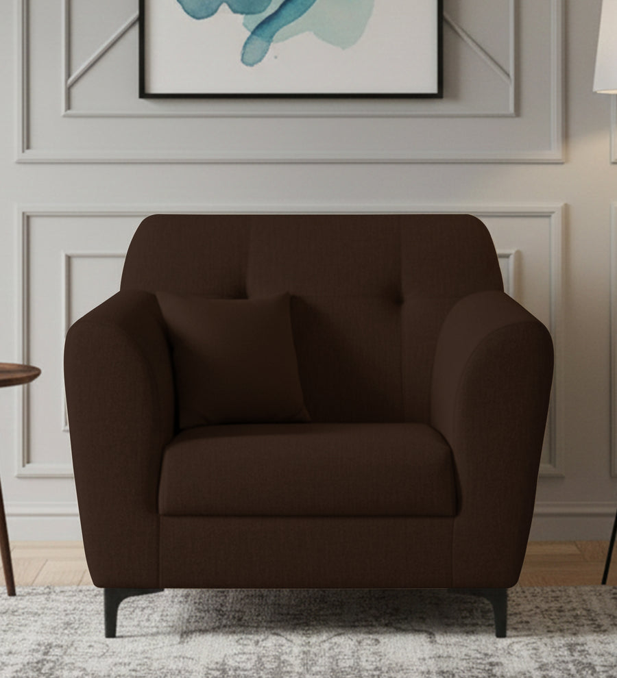 Melaan  1 Seater Fabric Sofa - Coffee Brown by Febonic Living