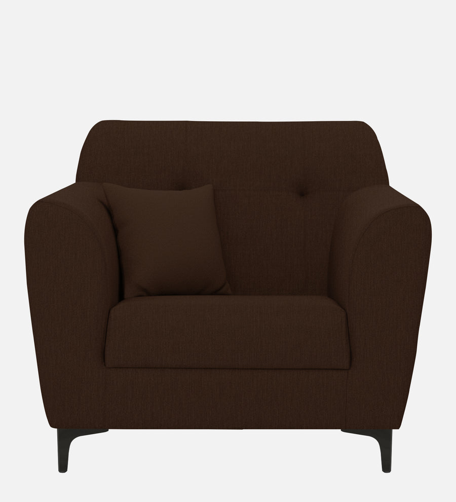Melaan Fabric 1 Seater Sofa In Coffee Brown Colour - Febonic Living