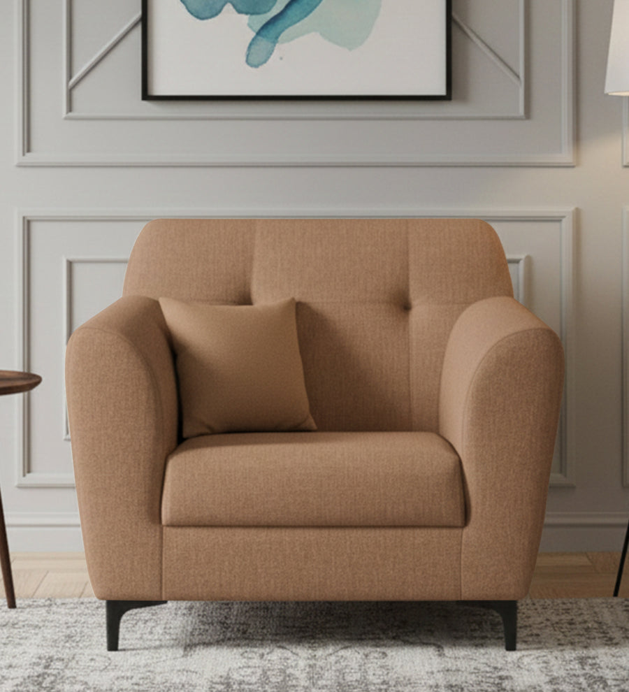Melaan  1 Seater Fabric Sofa - Cosmic Beige by Febonic Living