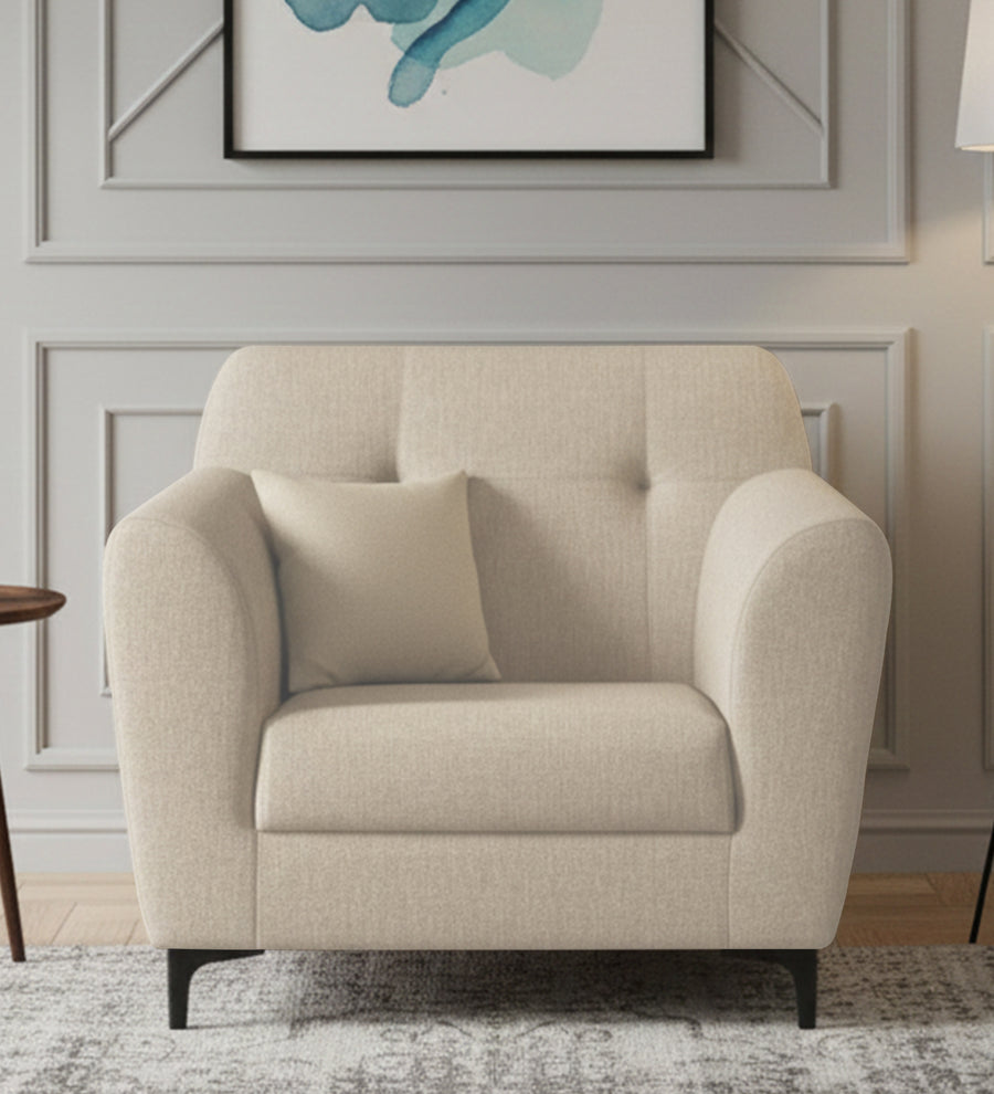 Melaan  1 Seater Fabric Sofa - Ivory cream by Febonic Living