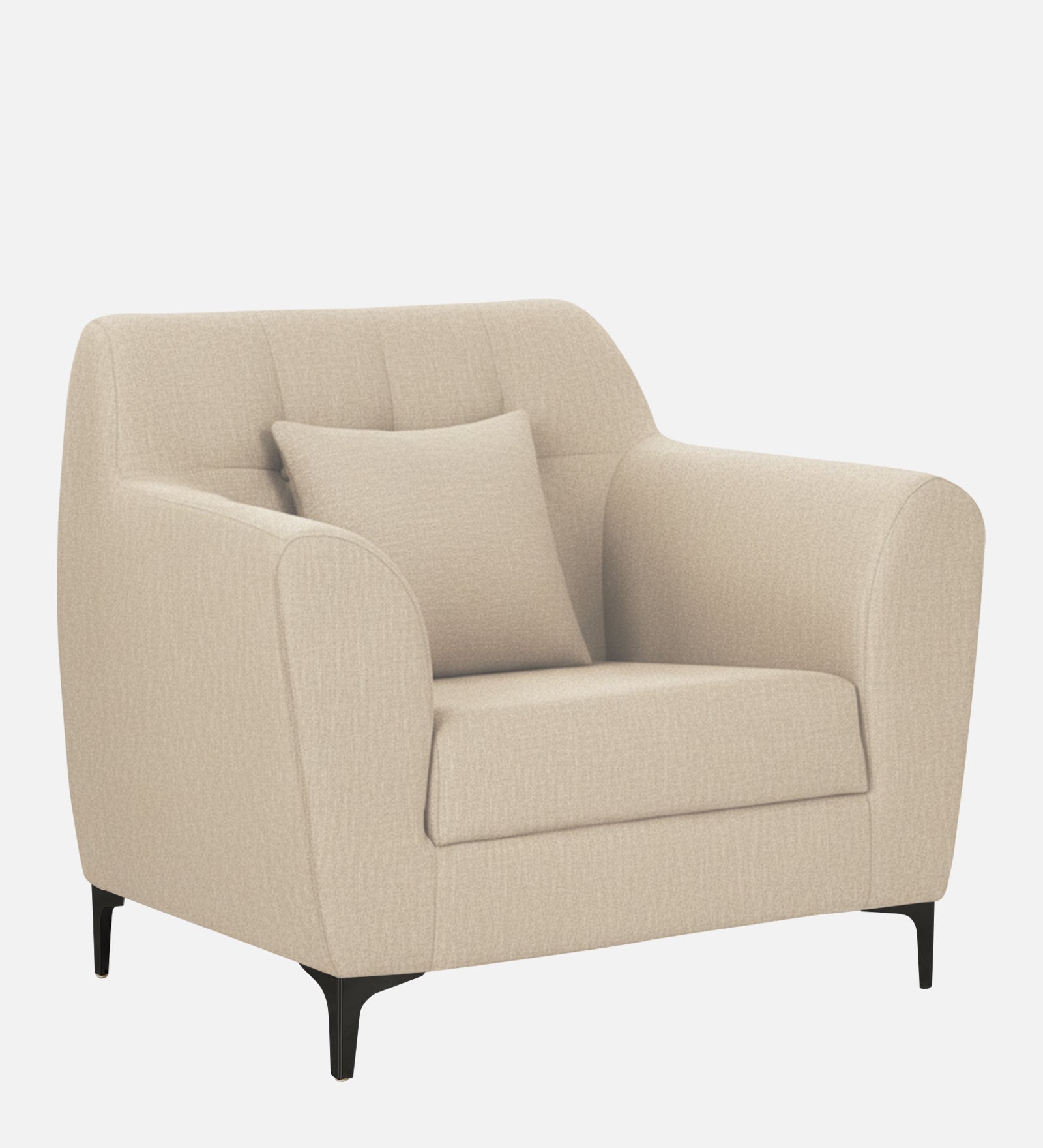 Melaan Fabric 1 Seater Sofa In Ivory Cream Colour - Febonic Living
