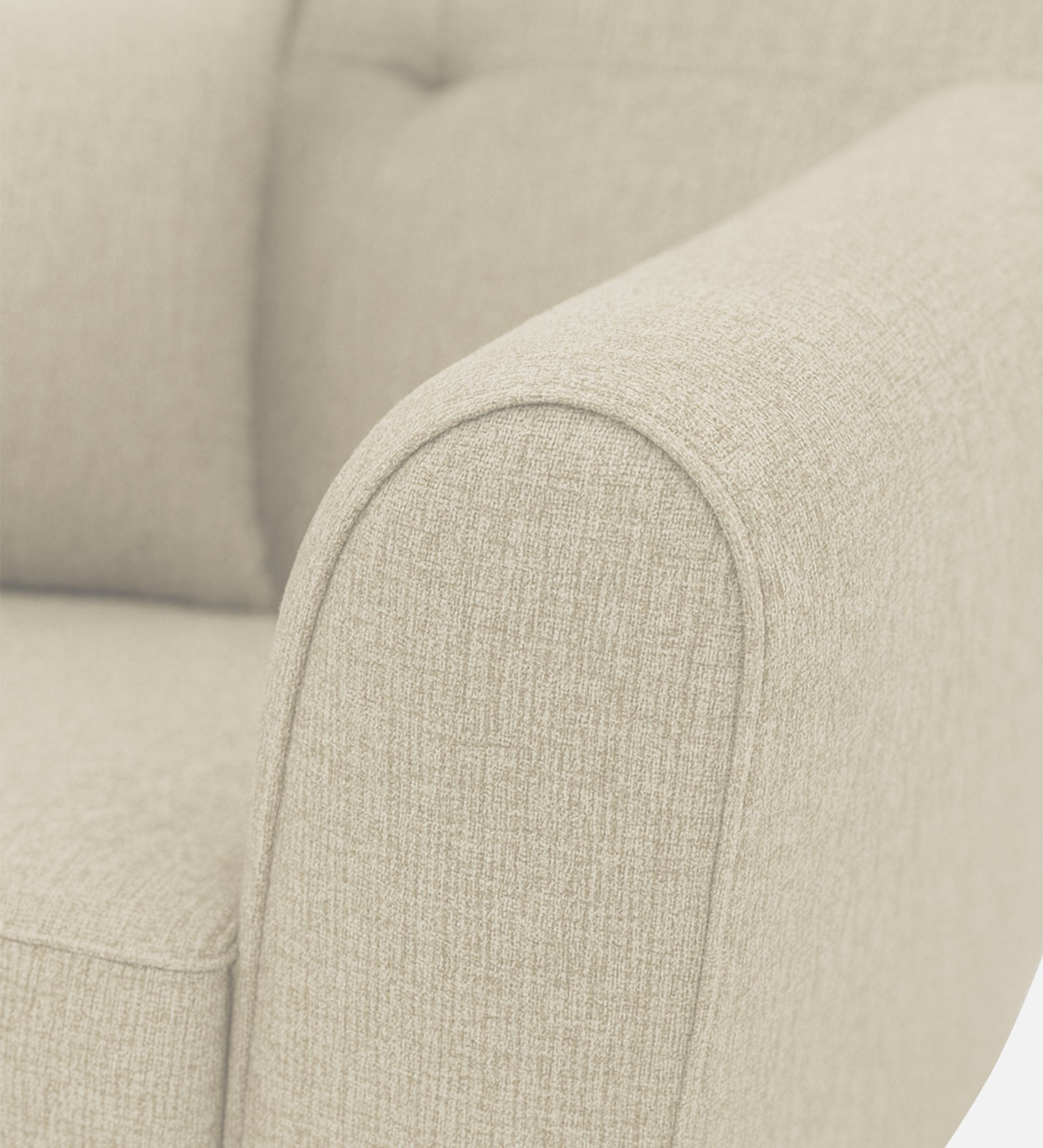 Melaan Fabric 1 Seater Sofa In Ivory Cream Colour - Febonic Living