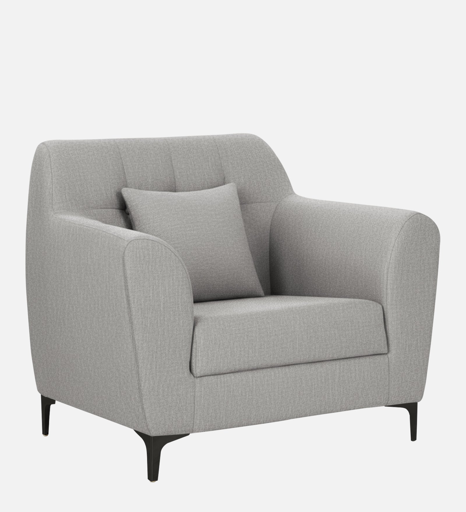 Melaan Fabric 1 Seater Sofa In Lit Grey Colour - Febonic Living