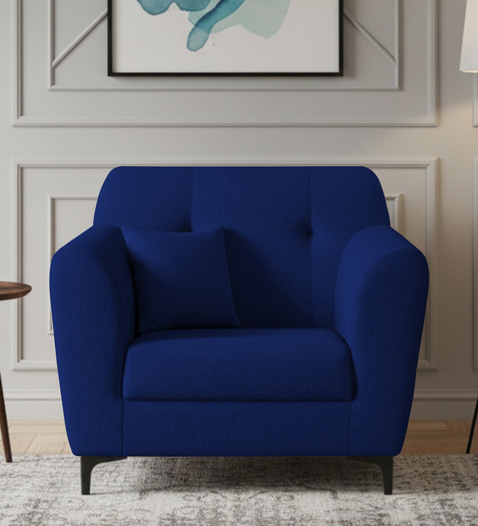 Melaan  1 Seater Fabric Sofa - Royal Blue by Febonic Living