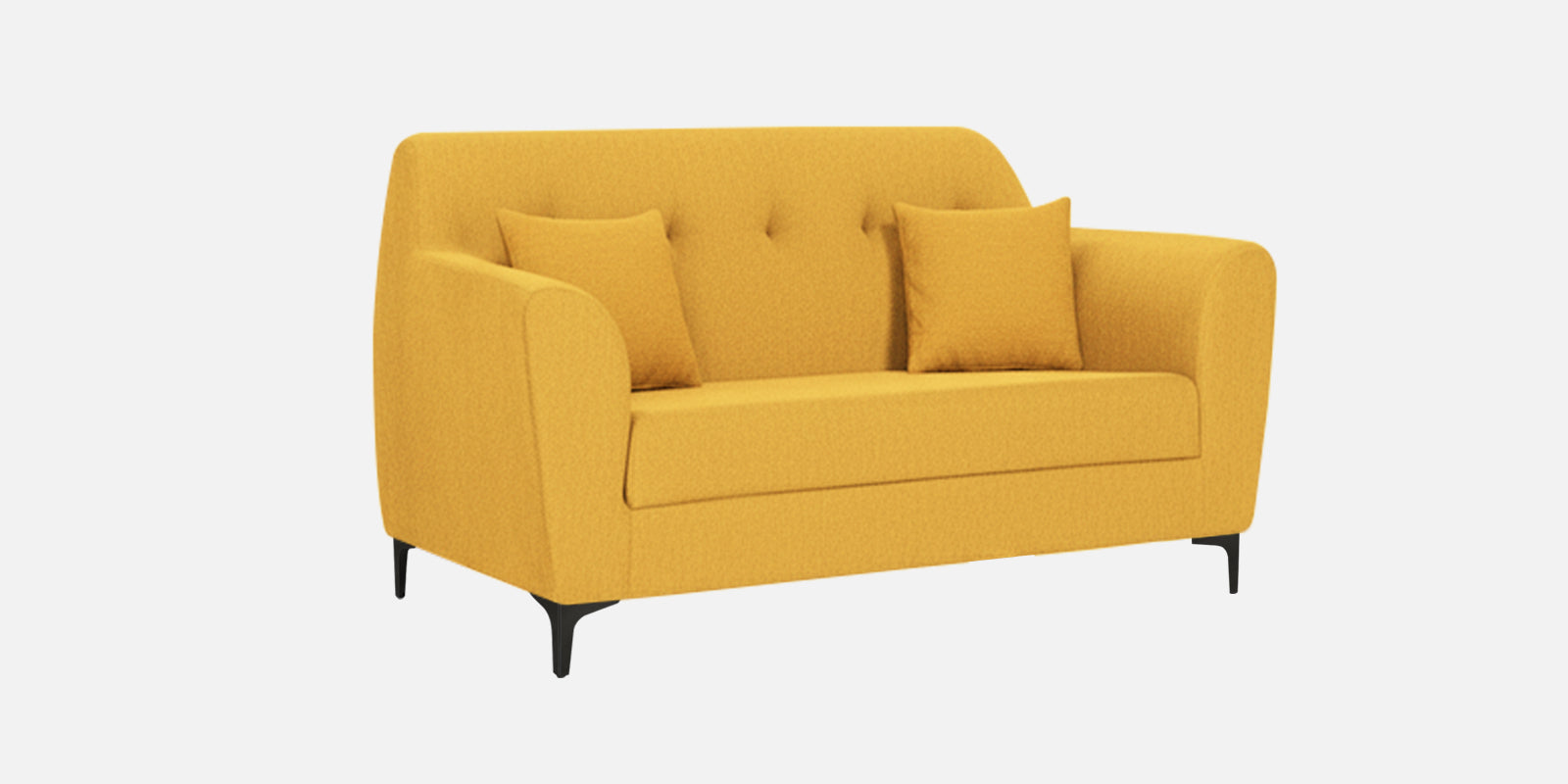 Melaan Fabric 2 Seater Sofa In Bold Yellow Colour - Febonic Living