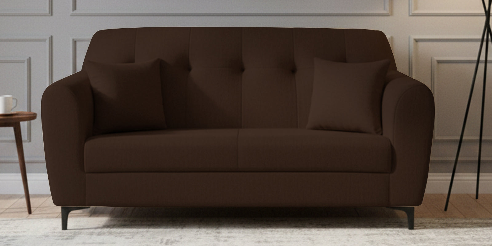 Melaan Fabric 2 Seater Sofa In Coffee Brown Colour - Febonic Living