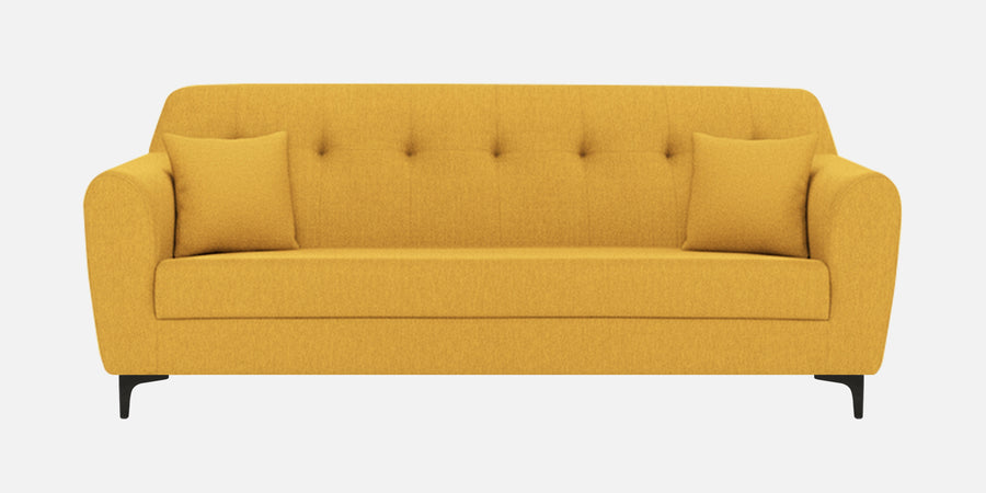 Melaan Fabric 3 Seater Sofa In Bold Yellow Colour - Febonic Living