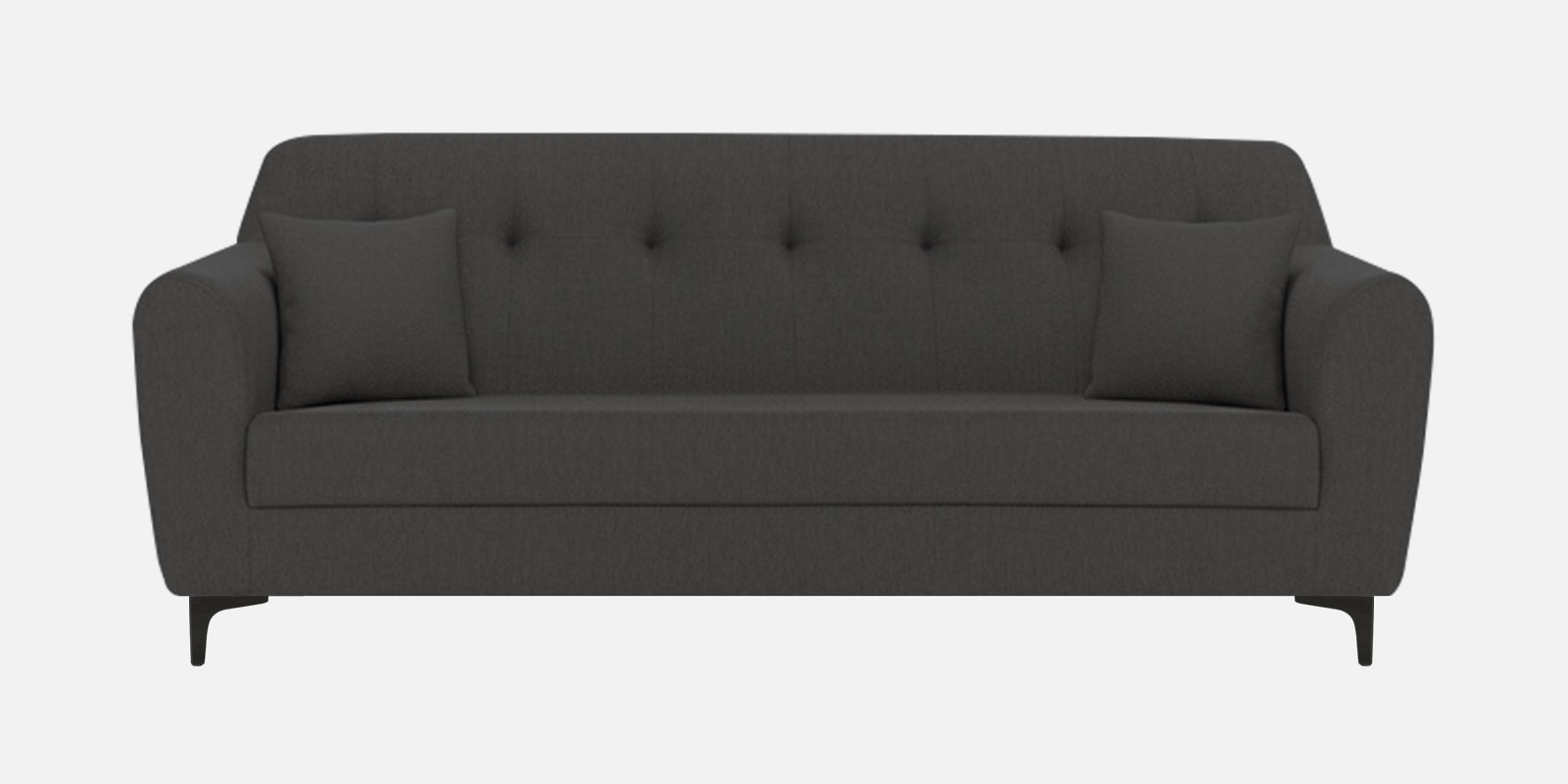 Melaan Fabric 3 Seater Sofa In Charcoal Grey Colour
