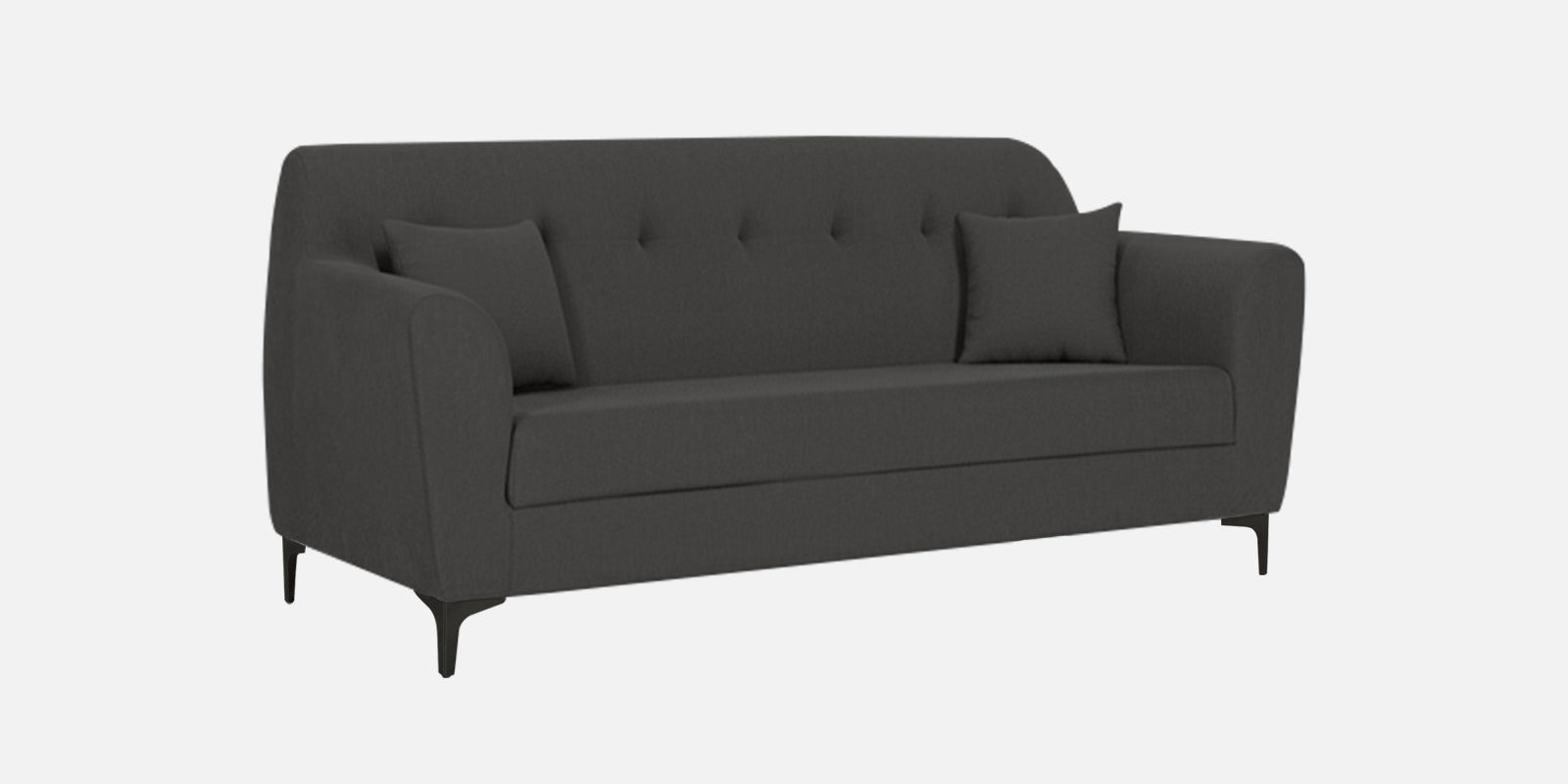 Melaan Fabric 3 Seater Sofa In Charcoal Grey Colour