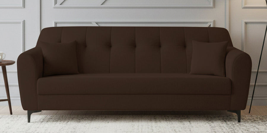 Melaan Fabric 3 Seater Sofa In Coffee Brown Colour - Febonic Living