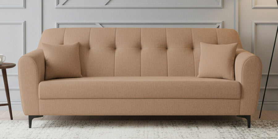 Melaan Fabric 3 Seater Sofa In Cosmic Beige Colour - Febonic Living
