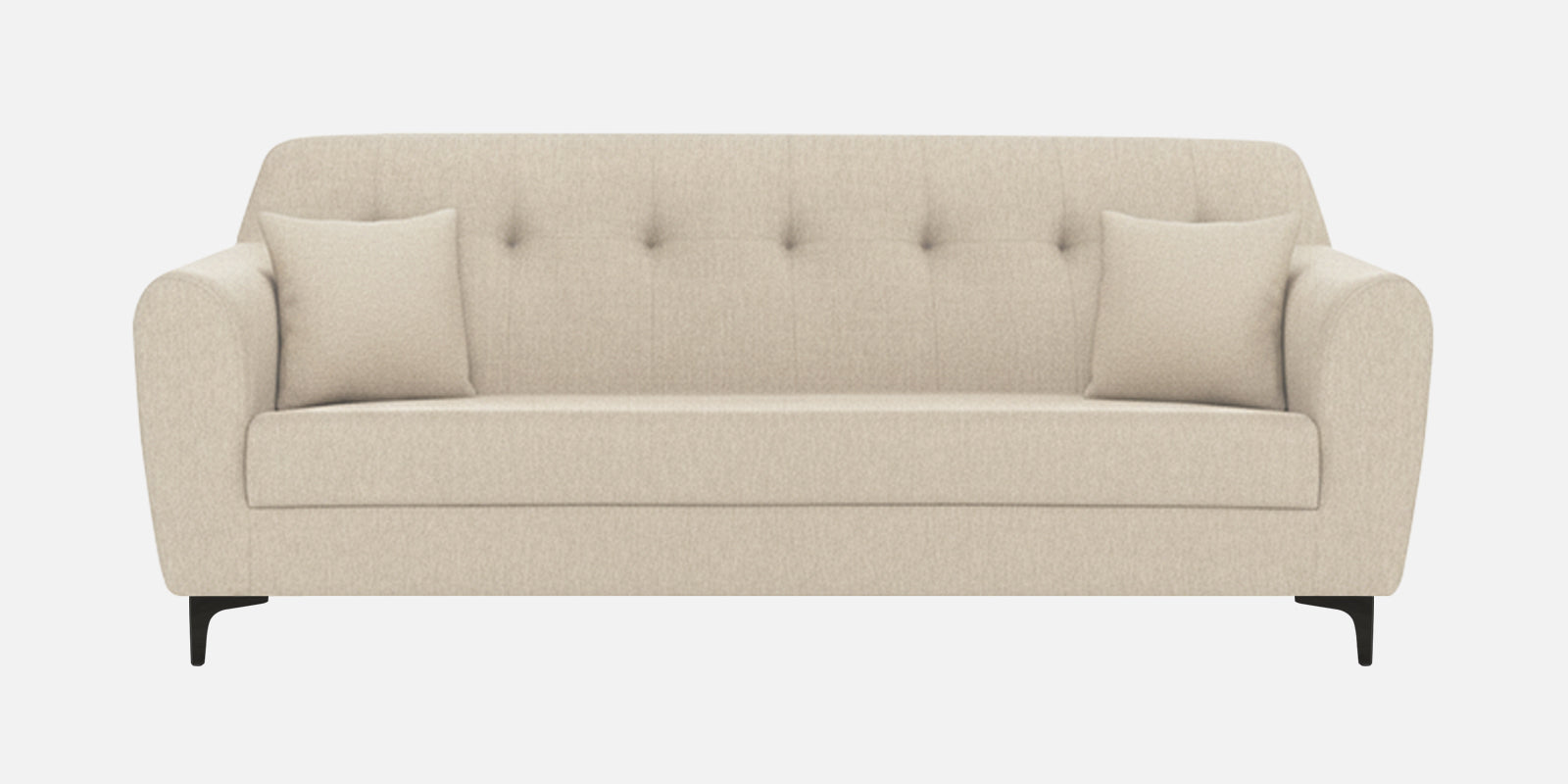 Melaan Fabric 3 Seater Sofa In Ivory Cream Colour