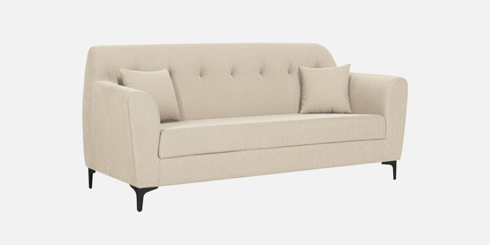 Melaan Fabric 3 Seater Sofa In Ivory Cream Colour
