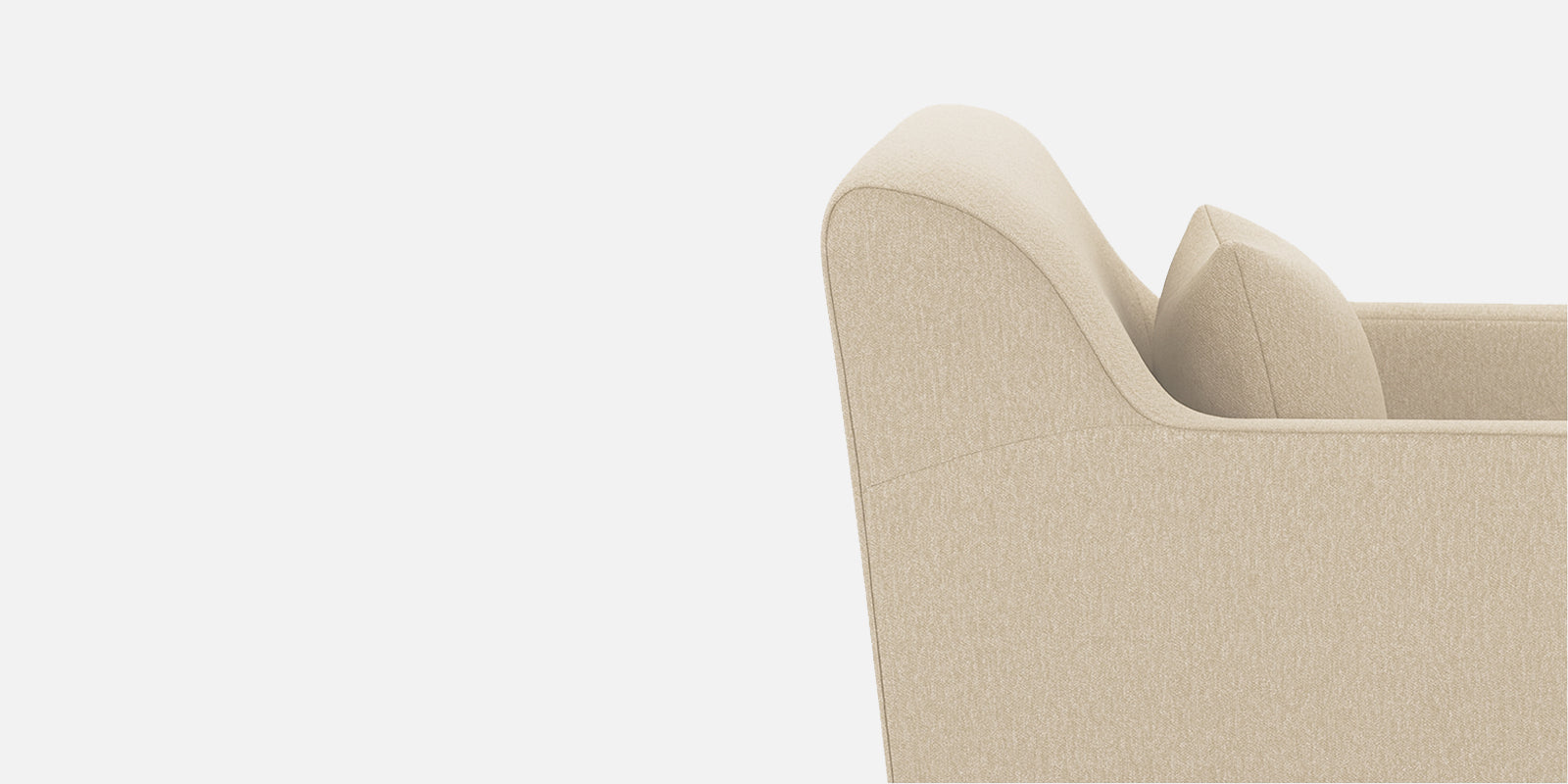 Melaan Fabric 3 Seater Sofa In Ivory Cream Colour