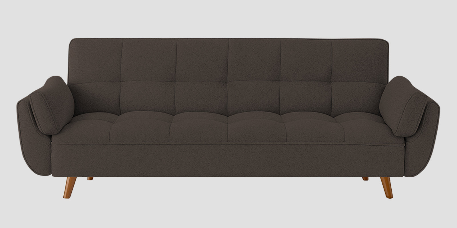 Melano Fabric 3 Seater Convertible Sofa Cum Bed In Caspa Brown Colour