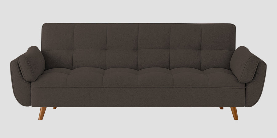 Melano Fabric 3 Seater Convertible Sofa Cum Bed In Caspa Brown Colour - Febonic Living