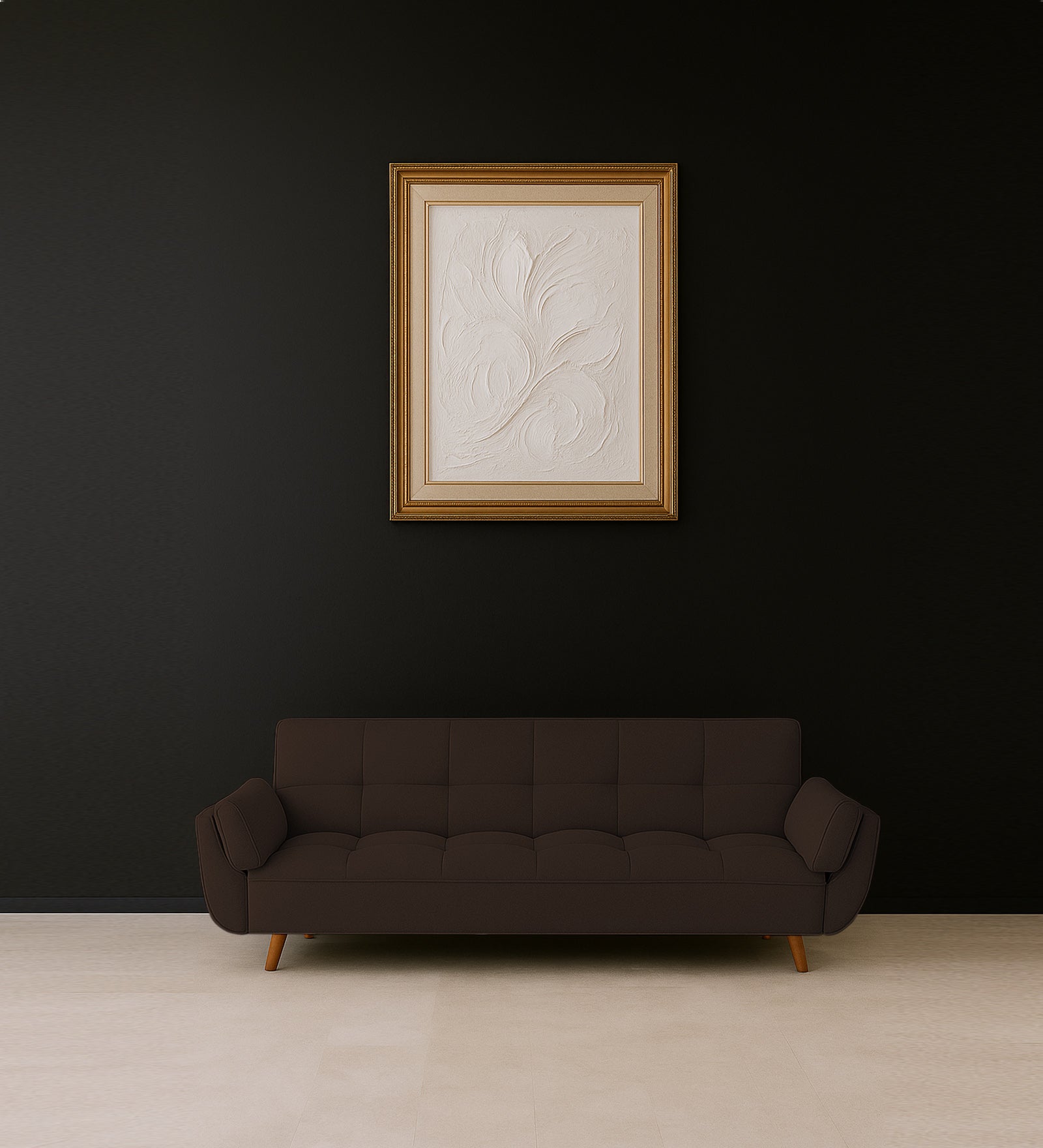 Melano Fabric 3 Seater Convertible Sofa Cum Bed In Cidar Brown Colour